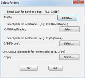 Select Folders dialog